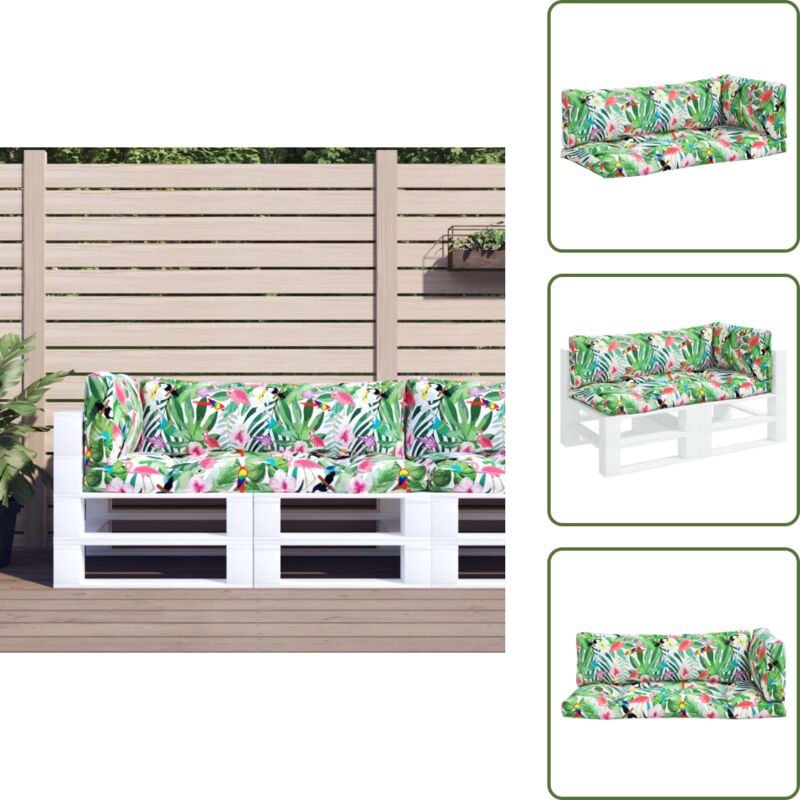 Coussins de palette lot de 3 multicolore tissu Oxford - Coussins Exterieurs - Coussins Patio - Cushions Décoratifs - Coussins Design - Mobilier De