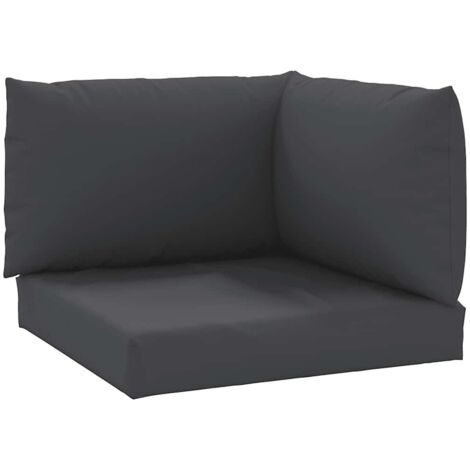 Coussins de palette lot de 3 noir tissu oxford
