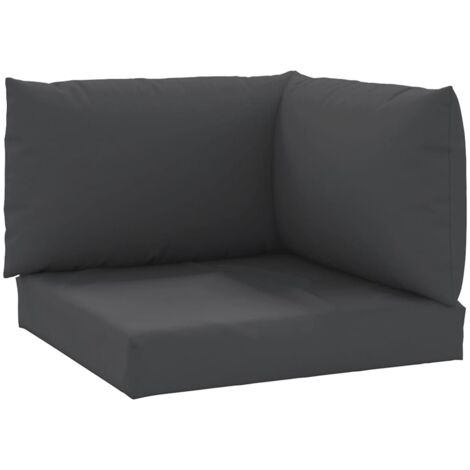 Coussins de palette lot de 3 noir tissu oxford