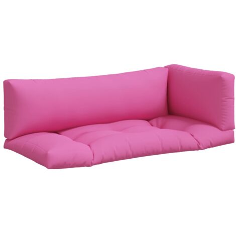 Coussins de palette lot de 3 rose tissu Oxford
