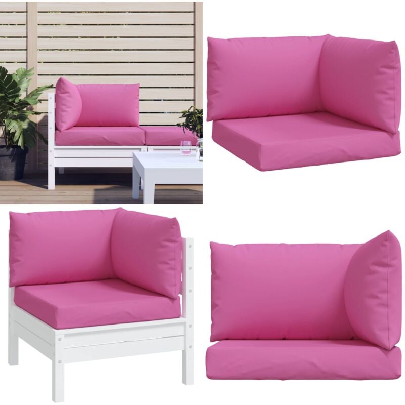 Coussins de palette lot de 3 rose tissu Oxford - Coussin Chaise - Coussin Canapé - Coussin Exterieur - Coussin Décoratif - Coussin Confortable - Home