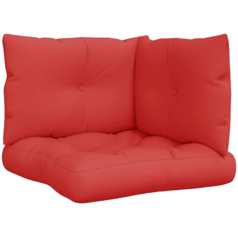 Coussins de palette lot de 3 rouge tissu