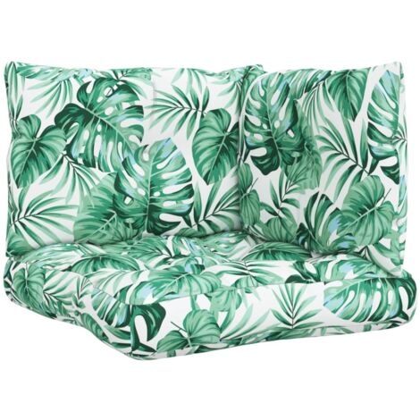 Coussins de palette lot de 3，Coussins d'extérieur motif de feuilles tissu CFW855342