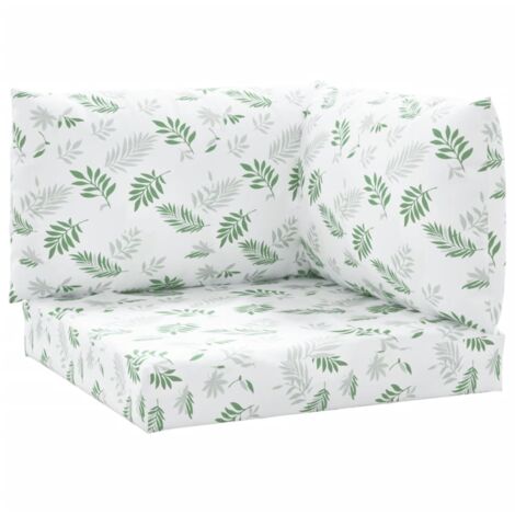 Coussins de palette lot de 3，Coussins d'extérieur motif de feuilles tissu Oxford CFW276882