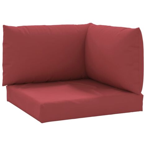 Coussins de palette lot de 3,Coussins d'extérieur rouge bordeaux tissu oxford CFW942489