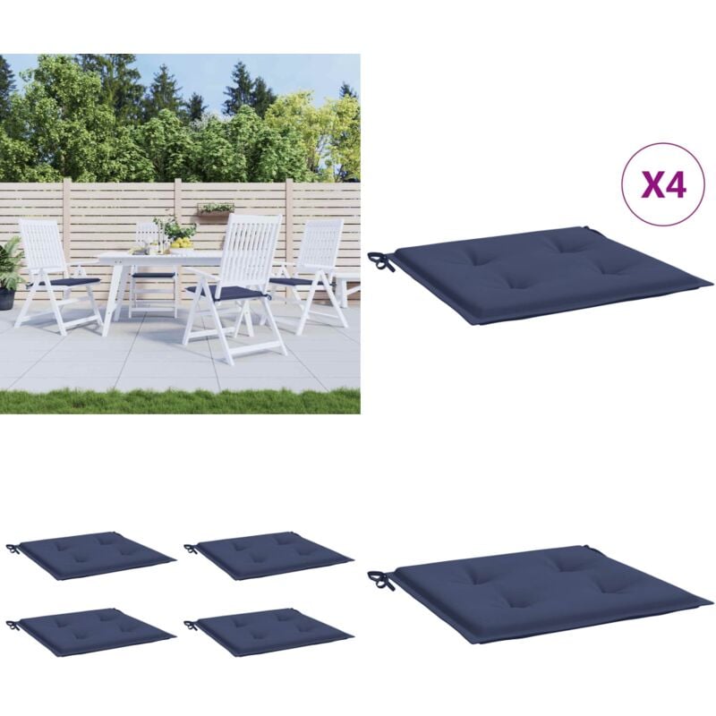 Coussins de palette lot de 4 bleu marine 50x50x3cm tissu oxford - Coussin De Terrasse - Coussin D'extérieur - Coussin Confortable - Coussin Décoratif