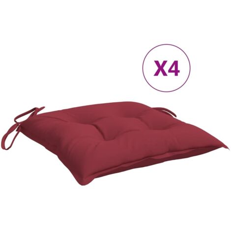 Coussins de palette lot de 4 rouge bordeaux 50x50x7 cm