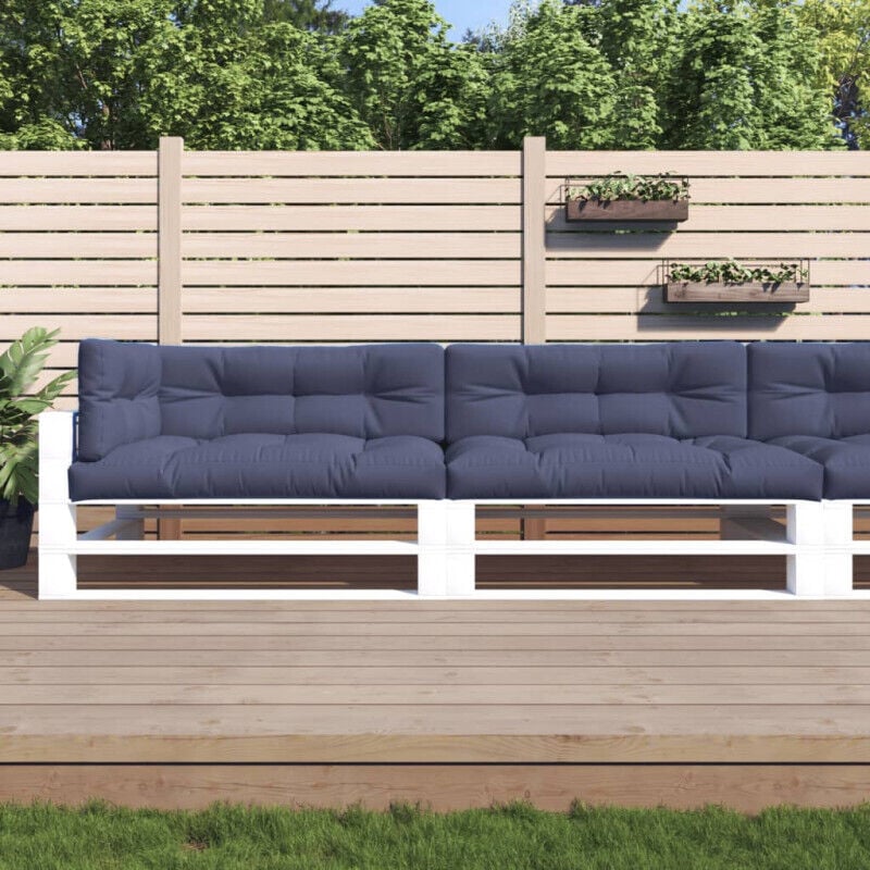 Coussins palette lot de 5 tissu bleu marine vidaXL