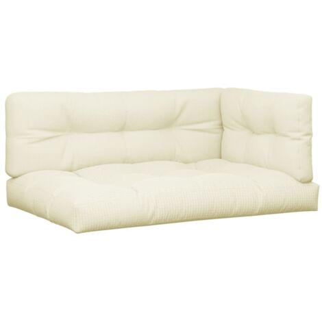 Coussins de palette lot de 7 crème tissu