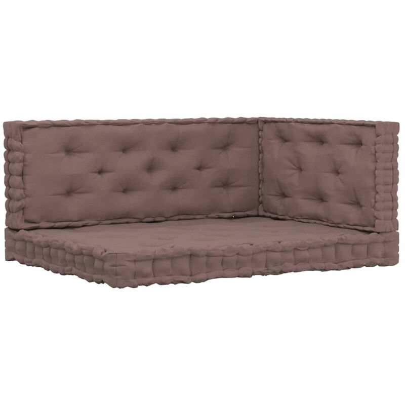 Coussins de plancher de palette 3 pcs Taupe Coton