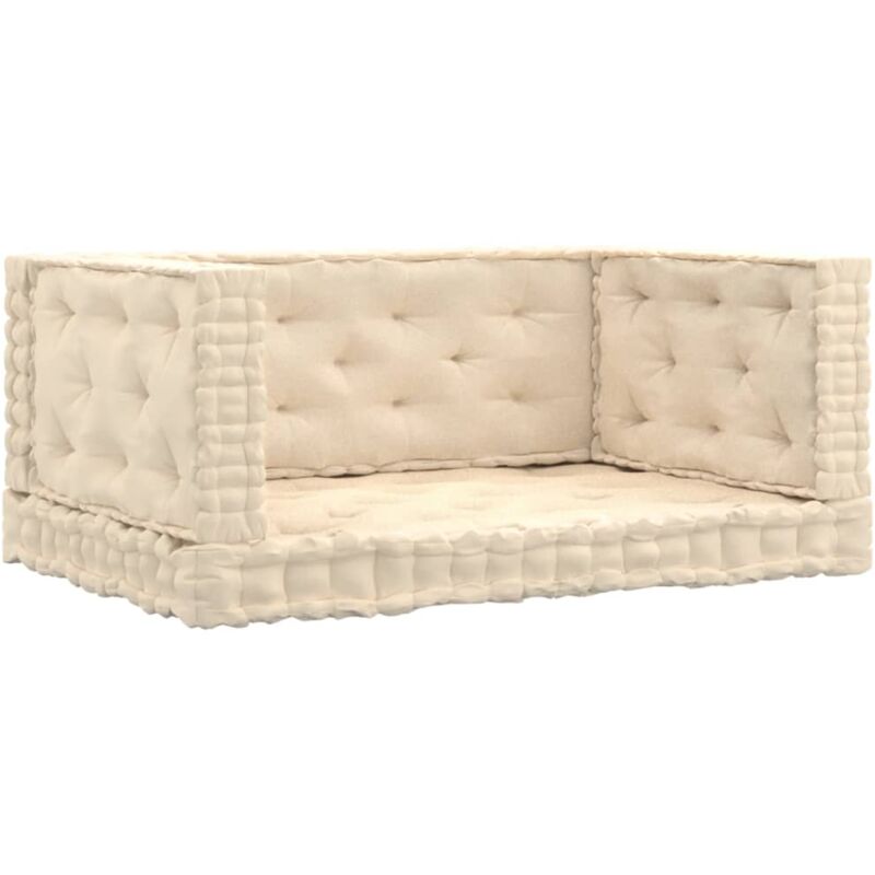 Coussins de plancher de palette 4 pcs Beige Coton