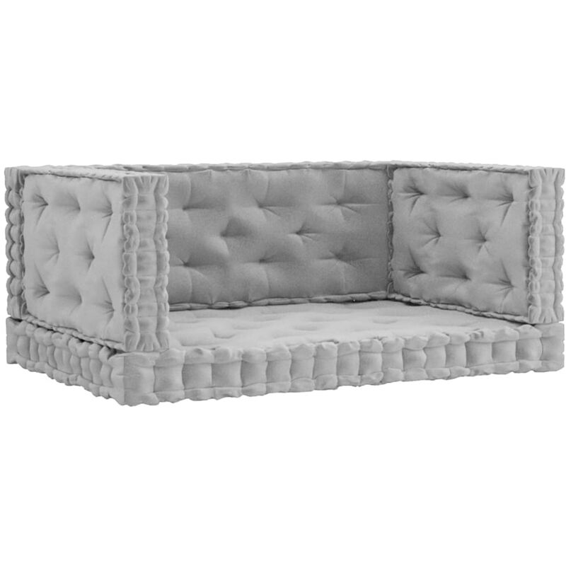 Coussins de plancher de palette 4 pcs Gris Coton