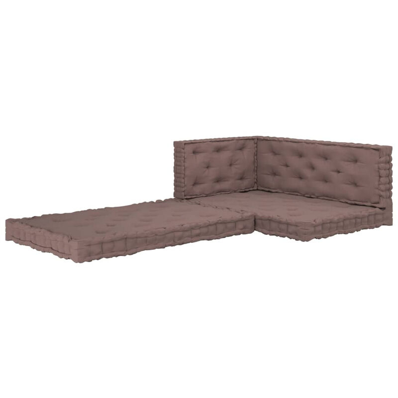 Coussins de plancher de palette 4 pcs Taupe Coton