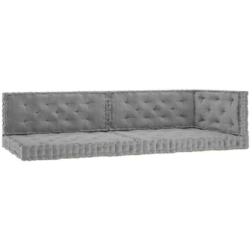 Coussins de plancher de palette 5 pcs Gris Coton