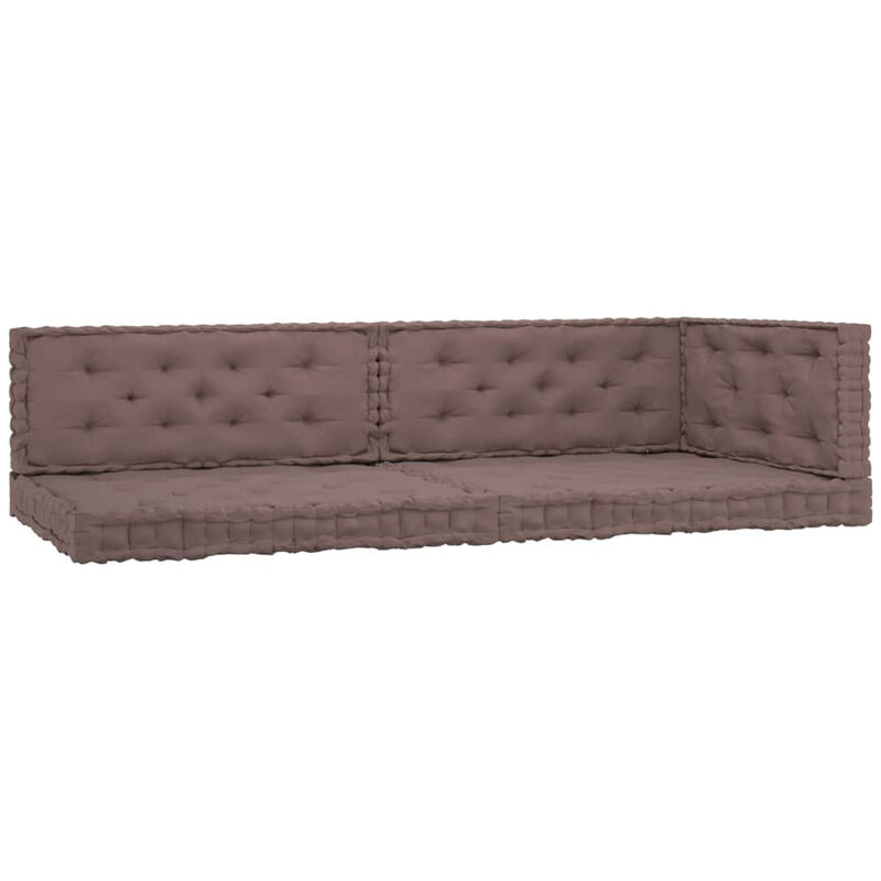 Coussins de plancher de palette 5 pcs Taupe Coton