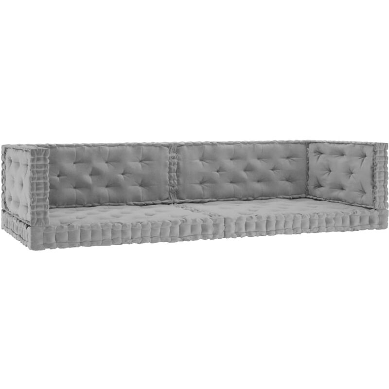 Coussins de plancher de palette 6 pcs Gris Coton
