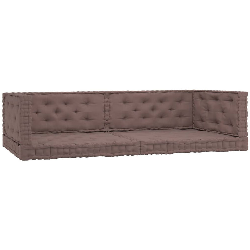 Coussins de plancher de palette 6 pcs Taupe Coton