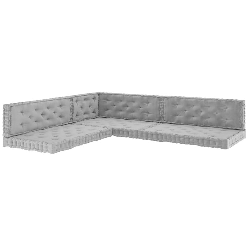 Coussins de plancher de palette 7 pcs Gris Coton