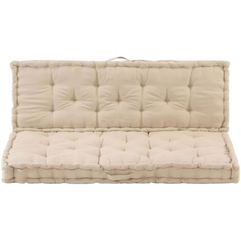 Coussins de plancher de palette lot de 2 Coton Beige CFW25127