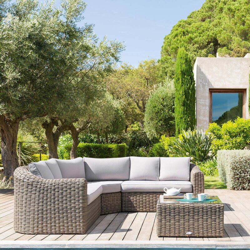 Hesperide - Coussins de remplacement salon d angle Mooréa naturae 5 places en polyester - Hespéride