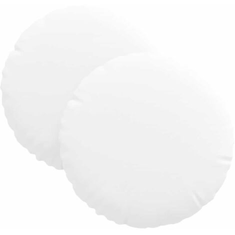 Coussins de siège 2 pcs Blanc Ø30 x 13 cm tissu