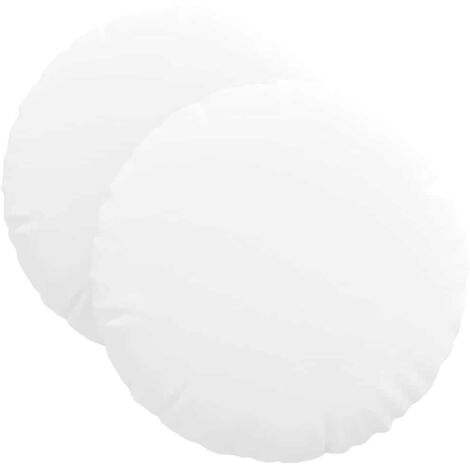 Coussins de siège 2 pcs Blanc Ø40 x 13 cm tissu