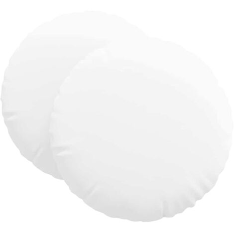 Coussins de siège 2 pcs Blanc Ø80 x 29 cm tissu