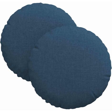 Coussins de siège 2 pcs Bleu Ø30 x 13 cm tissu CFW97393