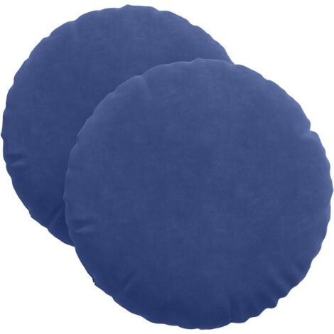 Coussins de siège 2 pcs Bleu police Ø 40 x 13 cm Velours