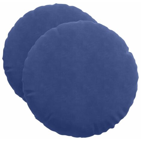 Coussins de siège 2 pcs Bleu police Ø 40 x 13 cm Velours CFW97617