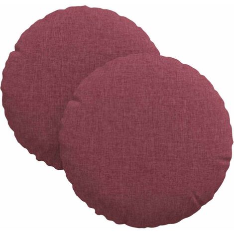 Coussins de siège 2 pcs Bordeaux Ø30 x 13 cm tissu