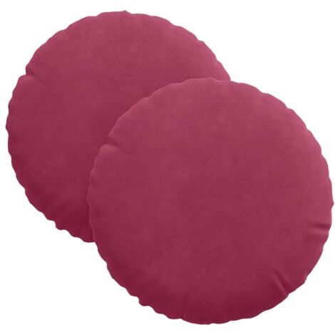 Coussins de siège 2 pcs Bordeaux Ø30 x 13 cm Velours