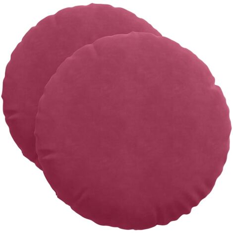 Coussins de siège 2 pcs Bordeaux Ø 40 x 13 cm Velours CFW11562