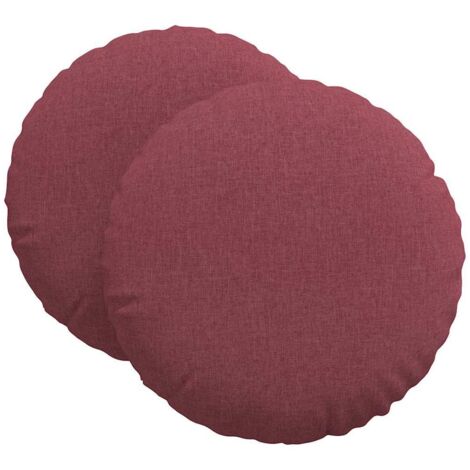 Coussins de siège 2 pcs Bordeaux Ø60 x 21 cm tissu