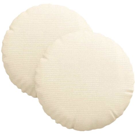 Coussins de siège 2 pcs Crème Ø30 x 13 cm