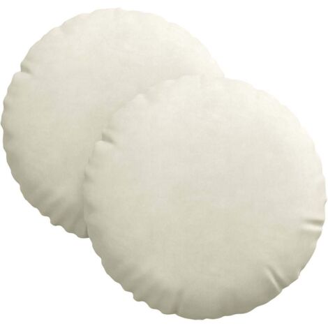 Coussins de siège 2 pcs Crème Ø30 x 13 cm Velours
