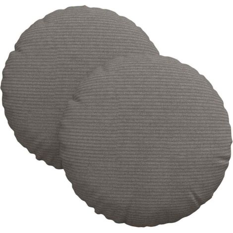 Coussins de siège 2 pcs Gris clair Ø30 x 13 cm