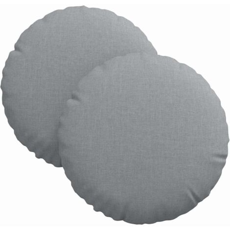 Coussins de siège 2 pcs Gris clair Ø30 x 13 cm tissu