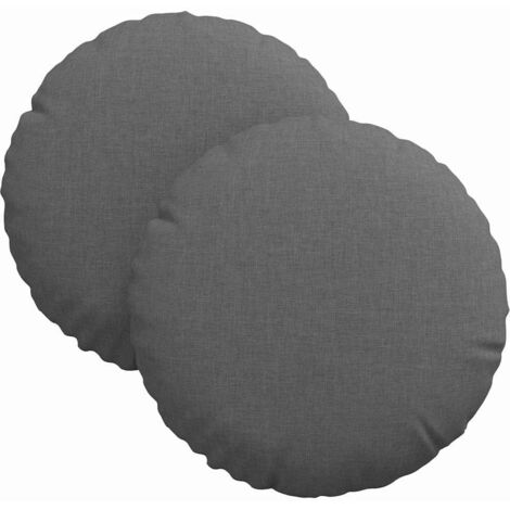 Coussins de siège 2 pcs Gris foncé Ø30 x 13 cm tissu