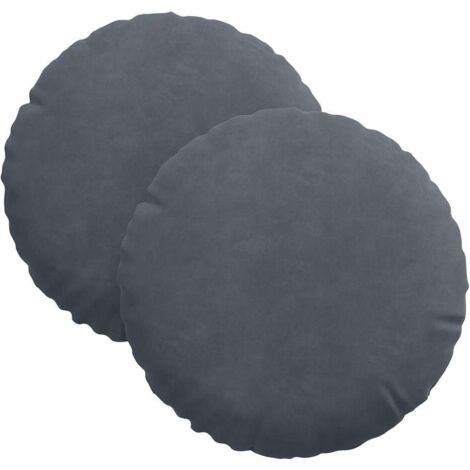 Coussins de siège 2 pcs Gris foncé Ø30 x 13 cm Velours