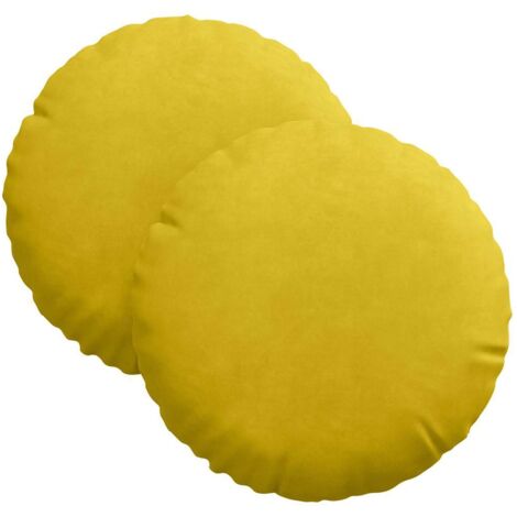 Coussins de siège 2 pcs Jaune Ø30 x 13 cm Velours