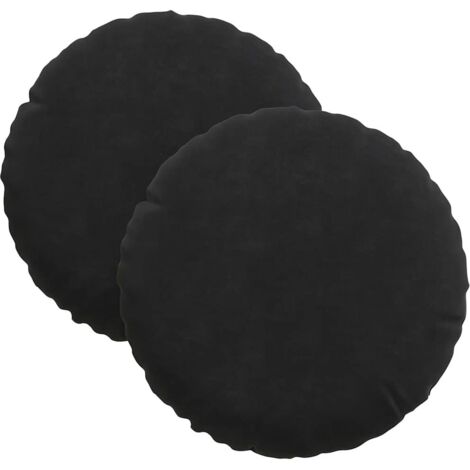 Coussins de siège 2 pcs Noir Ø30 x 13 cm Velours