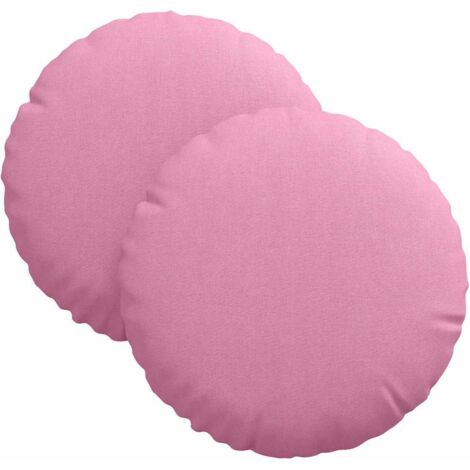 Coussins de siège 2 pcs Rose Ø30 x 13 cm tissu