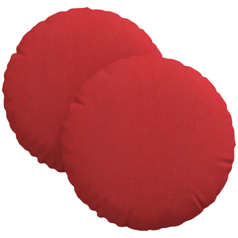Coussins de siège 2 pcs Rouge Ø30 x 13 cm tissu
