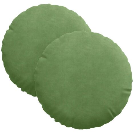 Coussins de siège 2 pcs Vert clair Ø30 x 13 cm Velours