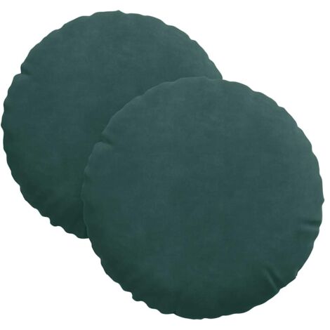 Coussins de siège 2 pcs Vert foncé Ø 40 x 13 cm Velours CFW44686