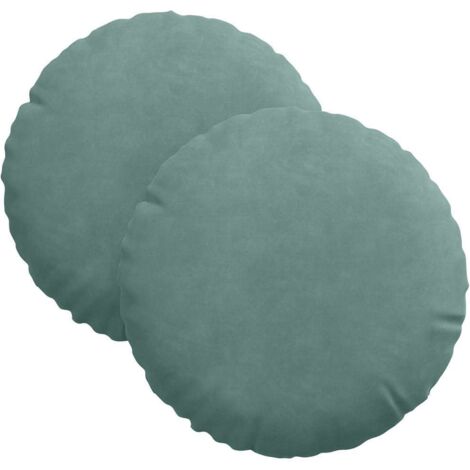 Coussins de siège 2 pcs Vert Mer Ø 40 x 13 cm Velours CFW10645