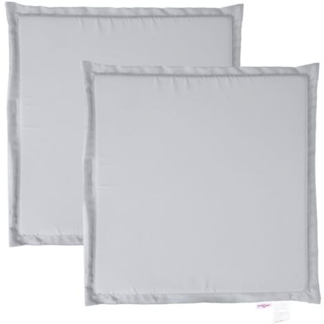 Coussins de siège de jardin lot de 2 gris clair 45x45x2cm carré CFW84029