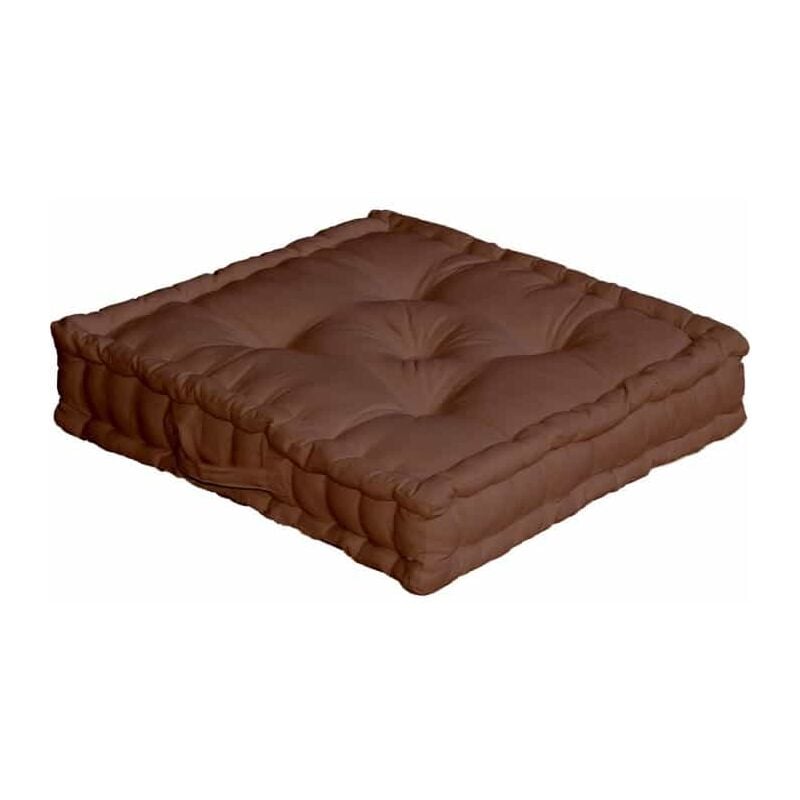 Coussin de sol uni chocolat - 50x50cm - Chocolat