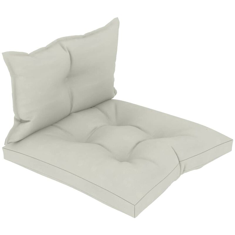 Décoshop26 - Coussins de sol canapé de palette en tissu beige dossier et assise